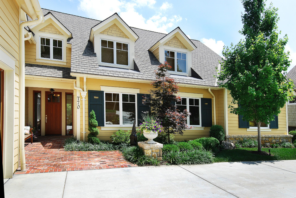 Home with a Lake View Beach Style Exterior Kansas