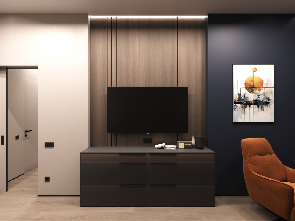 Дизайн интерьера квартиры 77 м2 с 2-мя санузлами и гардеробной