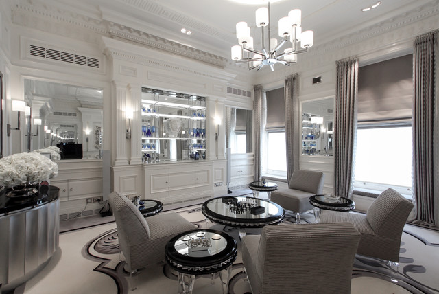 Classical New-Build Mansion nyklassisk-vardagsrum