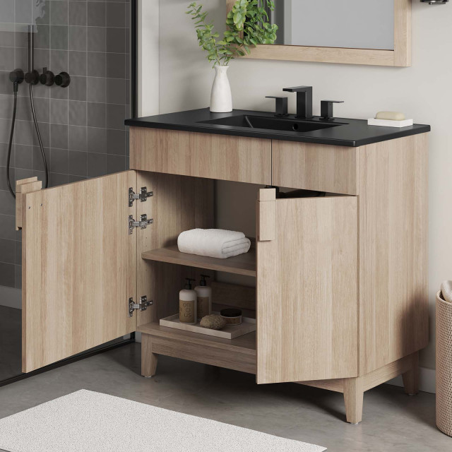 Miles 36" Bathroom Vanity - Black Oak - Transitional - Bathroom ...
