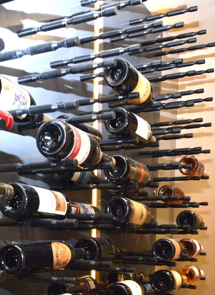 Trendy wine cellar photo in Orange County