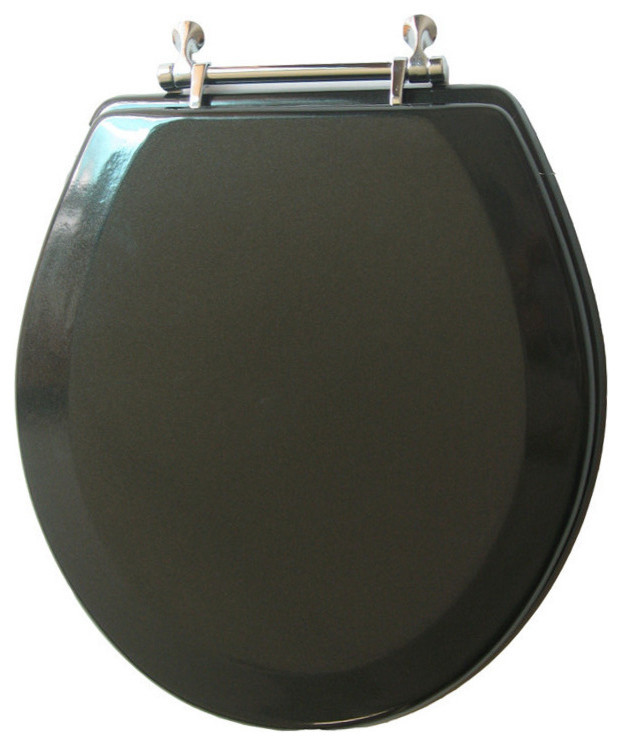 Trimmer Premium Metallic Black Wood, Black Wooden Toilet Seat Chrome Hinge
