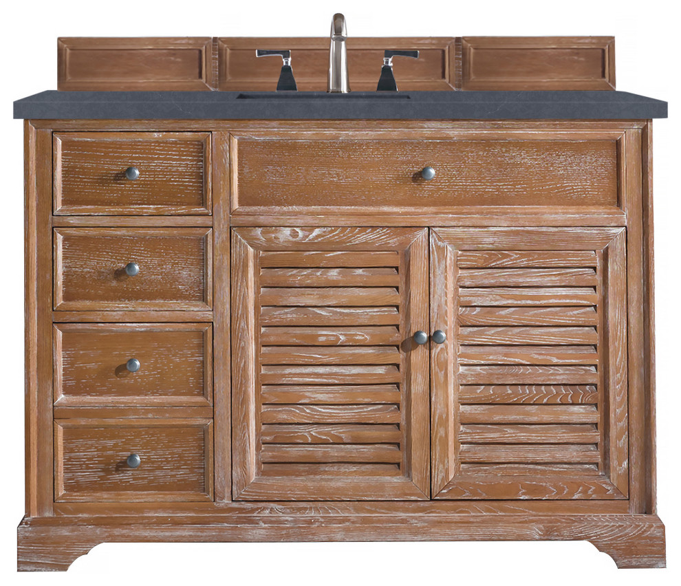 Savannah 48" Single Vanity Driftwood, Charcoal Soapstone