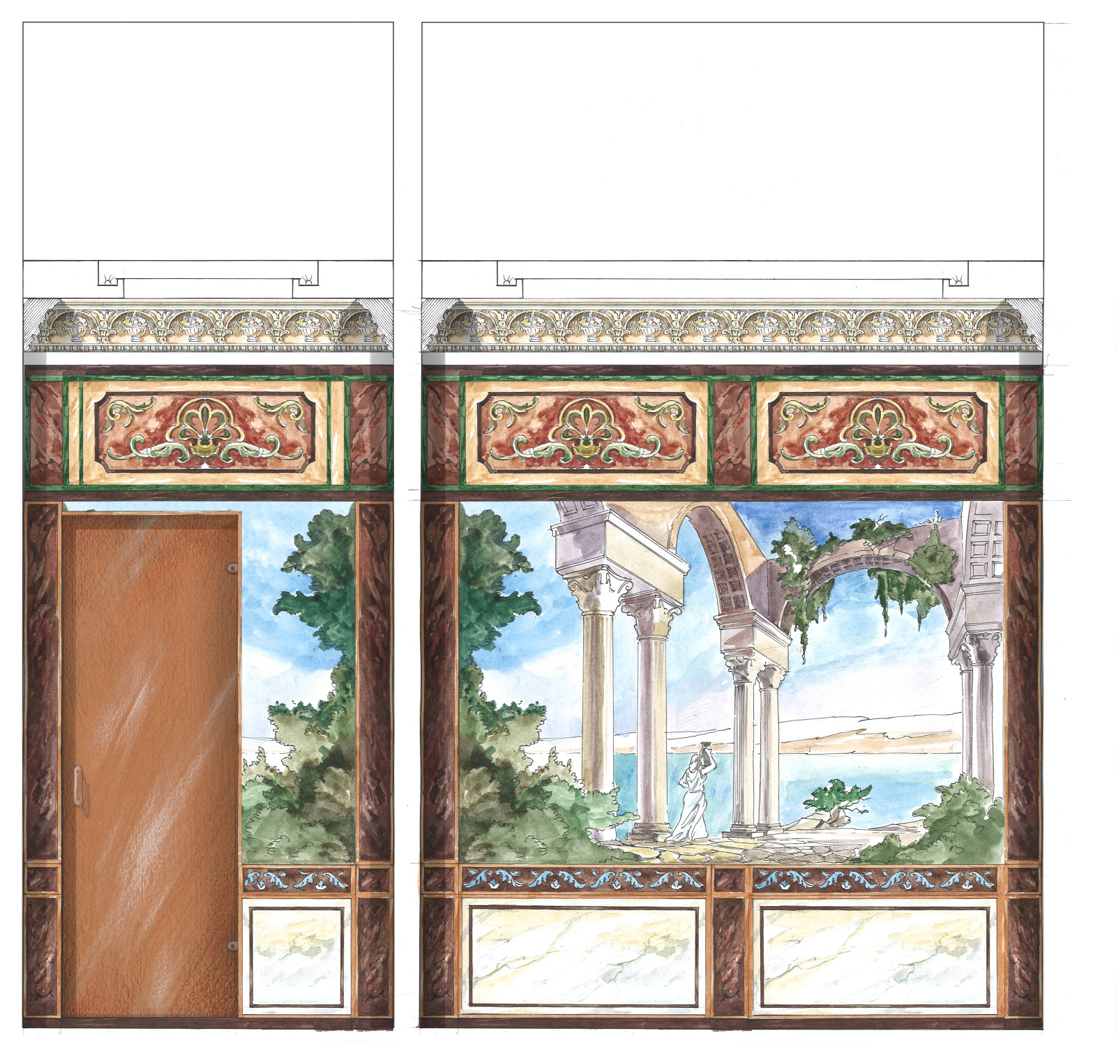 Акварельные эскизы. Загородный дом в Екатеринбурге.