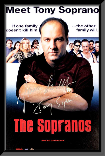 The Sopranos James Gandolfini signed poster, 27x40 inches ...