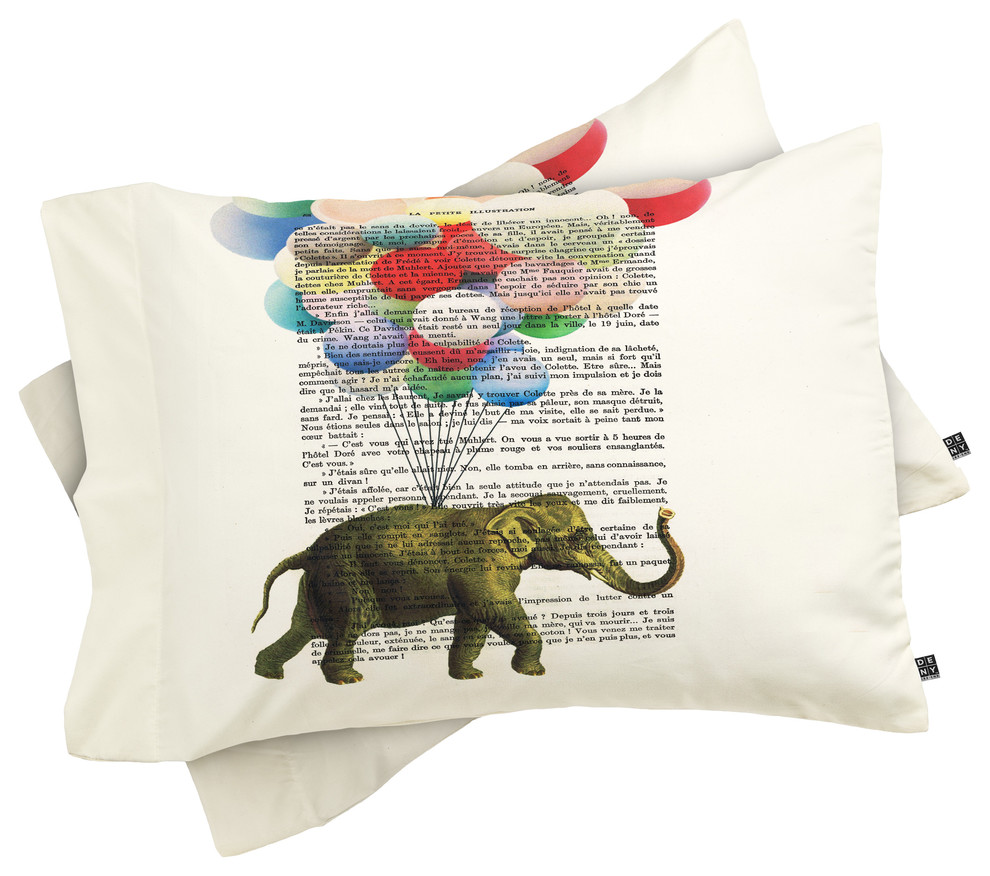 Deny Designs Coco de Paris Flying elephant Pillowcase