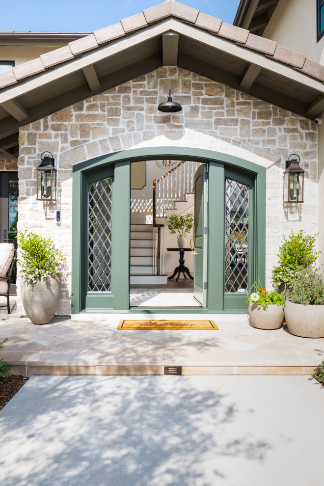 Entryway - transitional entryway idea in Orange County