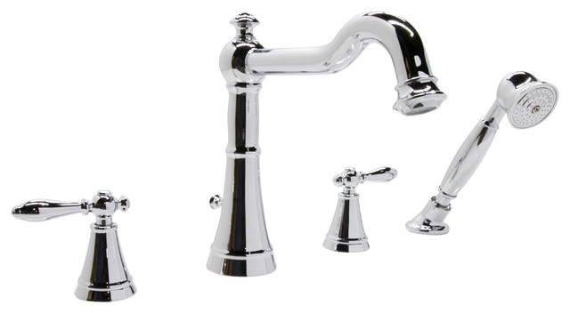 Anzzi Ahri Series 2 Handle Deck Mount Roman Tub Faucet With