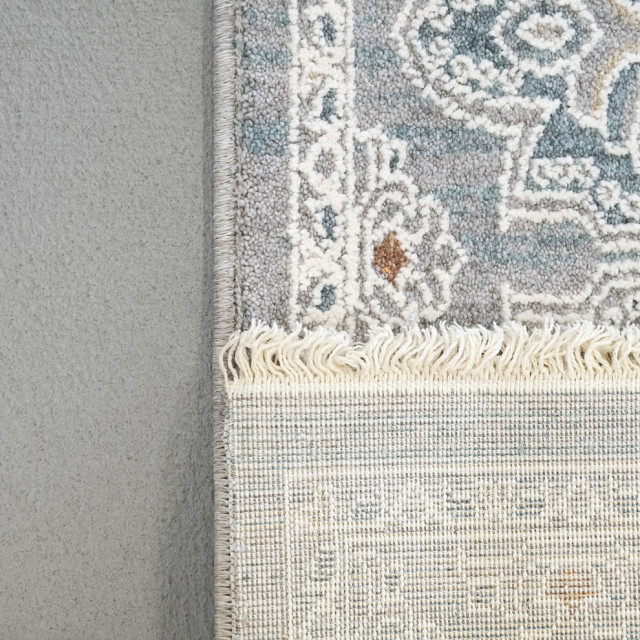 Dynamic Rugs Sidra Fringe Area Rug 2340-999 Pewter/Multi, 9x12.6 ...