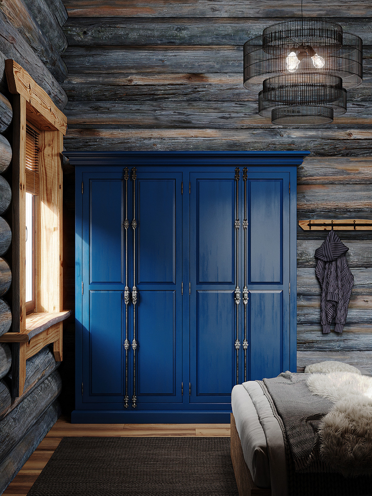 Дом из кело для рыбалки. Спальня