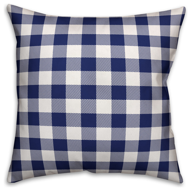 Red White And Blue Buffalo Check Indoor Outdoor Pillow 18 X18 Farmhouse Outdoor Cushions And Pillows By Designs Direct Houzz