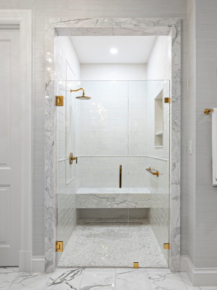 Inspiration for a transitional bathroom remodel in Miami
