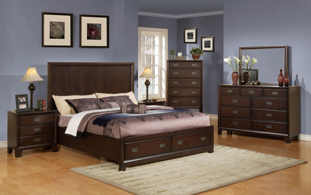 Cappucino Finish Queen Bed with Storage