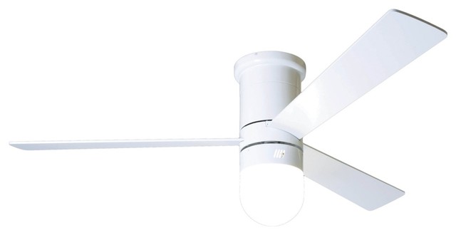 Coastal 52" Cirrus Gloss White Hugger Ceiling Fan with Light Kit