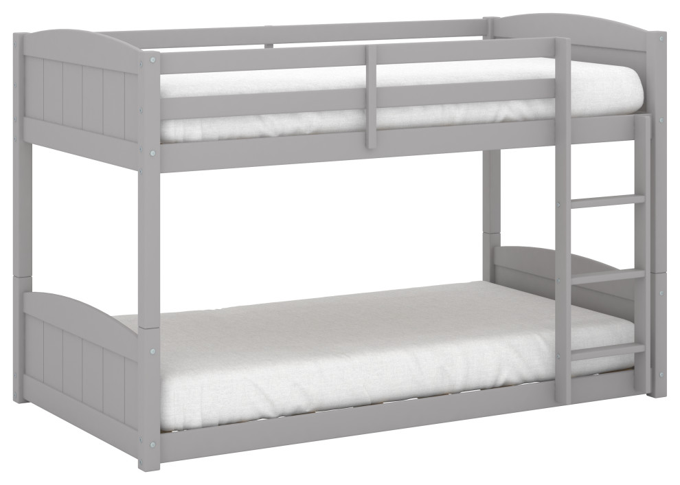 Hillsdale Alexis Wood Arch Twin Over Twin Floor Bunk Bed, Twin Bunk Bed
