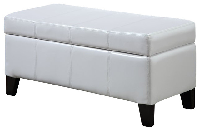 Modus Furniture International Urban Seating Storage Bench in White Leatherette