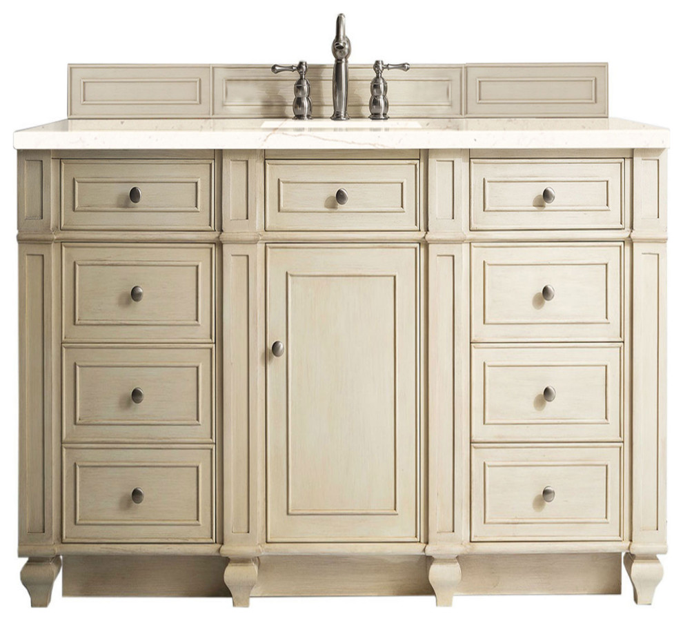 Bristol 60" Single Vanity, Vintage Vanilla Traditional Bathroom
