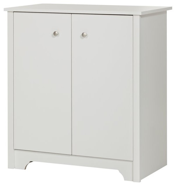 South Shore Vito Small 2Door Storage Pure White Transitional Storage by