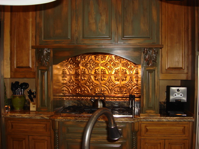 Accented Stove Backsplash  Rustic  Kitchen  Tampa  by American Tin Ceilings