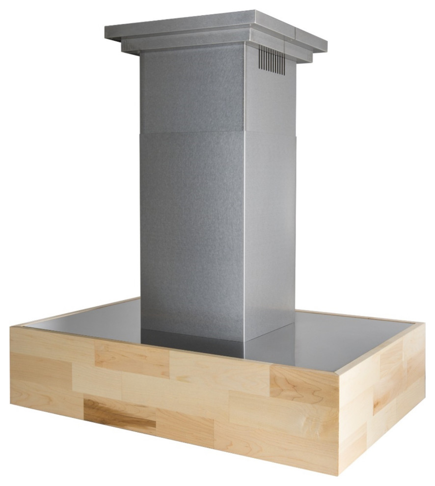Zline 30" Remote Blower Designer Series Wooden Island Mount Range Hood