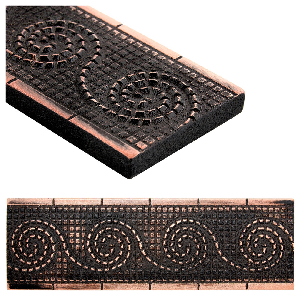 Wave Border Tile Trim 2"x6", Set of 5 Traditional Accent Trim And