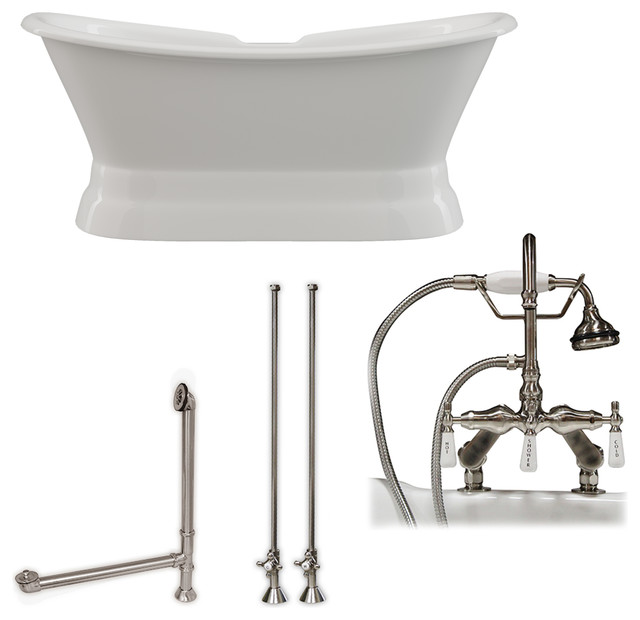 Cast Iron Double Ended Slipper Tub 71"x30" Complete BN Package