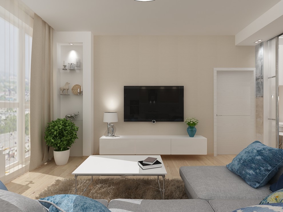 Воздушная квартира с абстракцией