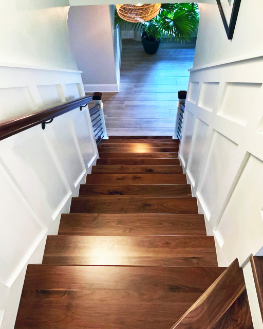 Character Walnut Stair Treads Modern Staircase Charlotte by