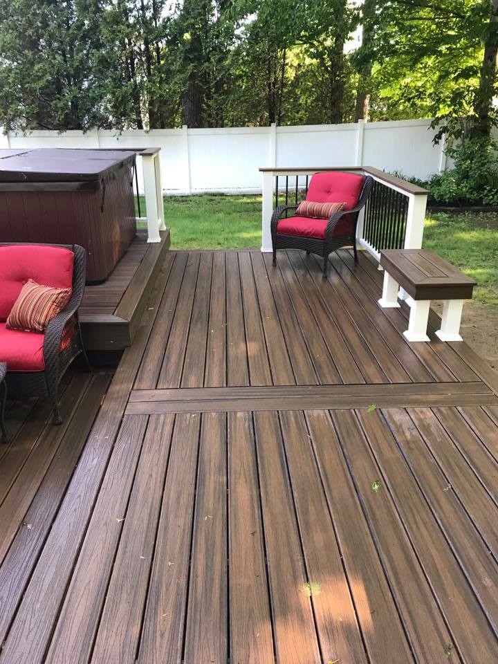 Deck - mid-sized backyard deck idea in Boston with no cover