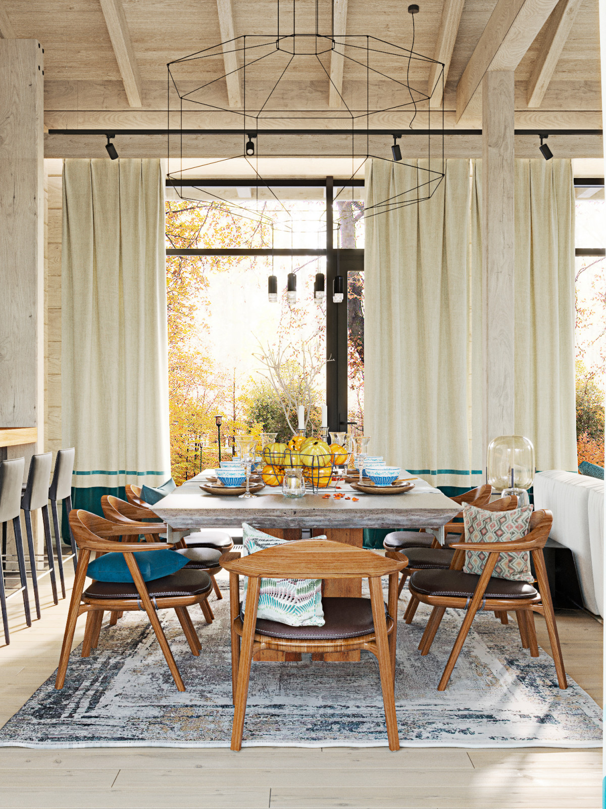 Яркий интерьер дачи на Дубровке