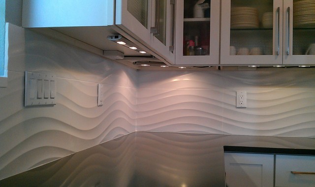 Kitchen Backsplash - Wave Panel Tile contemporary-kitchen