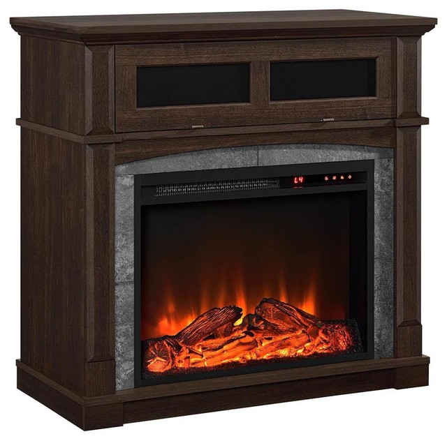 Fireplace, Cherry Finish Contemporary Indoor