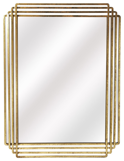 Uptown Gold Rectangular Wall Mirror - Contemporary - Wall Mirrors - By 