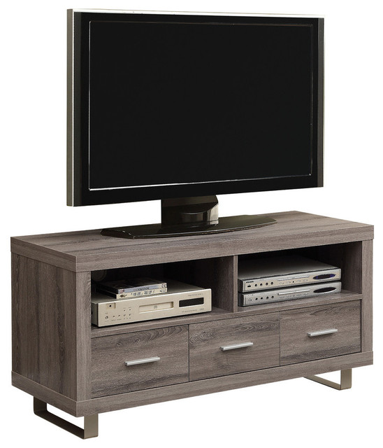 48 Tv Stand With 3 Drawers Dark Taupe