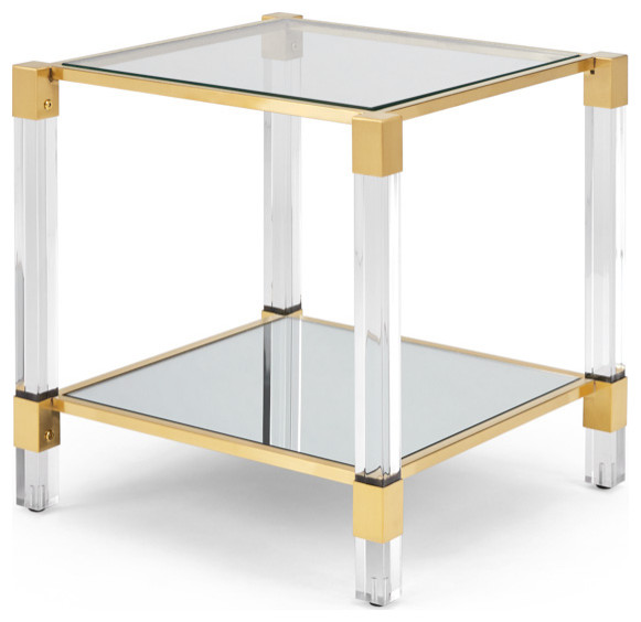 Ginger End Gold Table, Acrylic Legs Contemporary Side Tables And