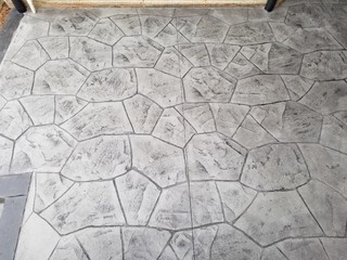 White Patio With Stamped Concrete