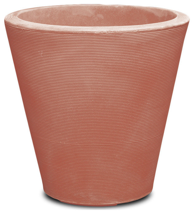 Madison Modern Round Plant Pot Weather Proof - 16'' (Terracotta-colored)