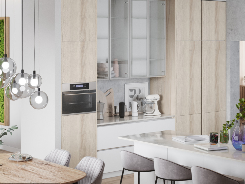 Гостиная, совмещенная с кухней