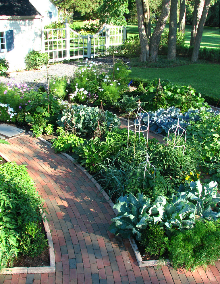 Photo of a traditional garden in Chicago with a vegetable garden.