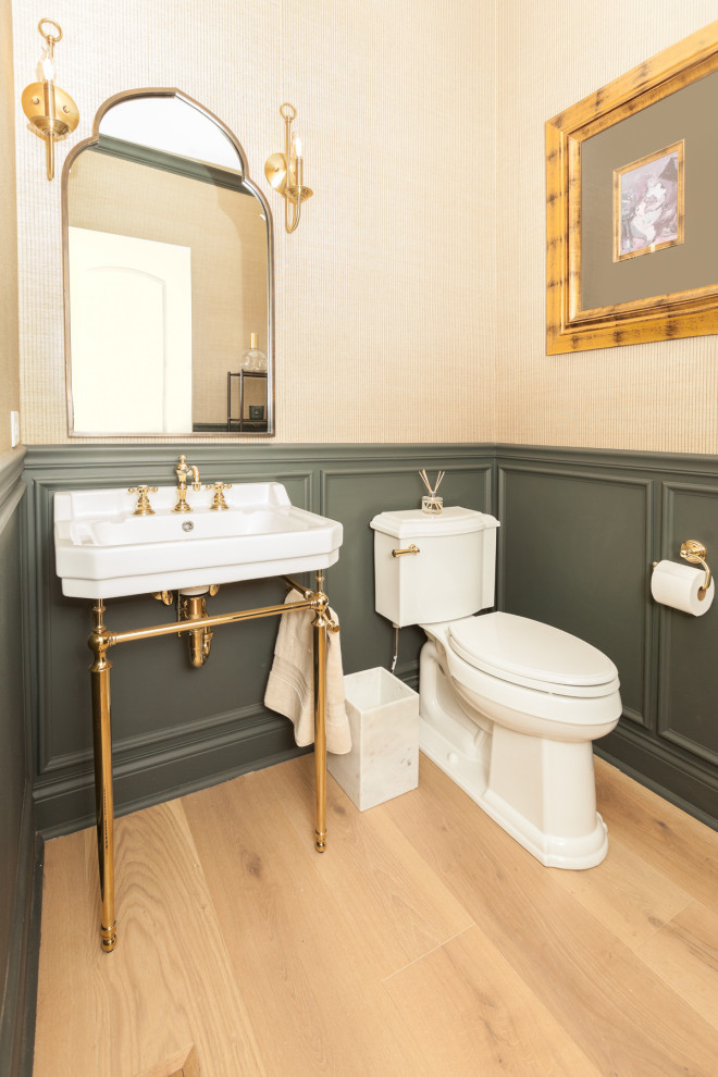 Design ideas for a traditional powder room in Chicago.