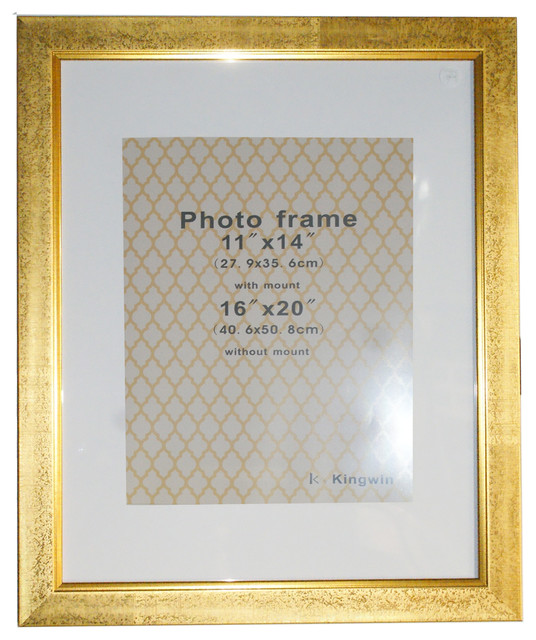 Gold Picture Frame White Mat Contemporary Picture Frames By