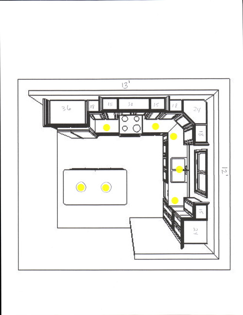 recessed lighting layout kitchen