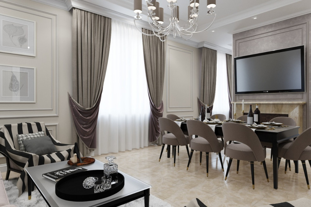 Дизайн-проект гостиной и столовой