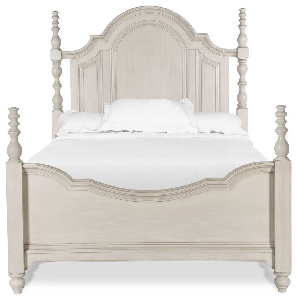 Magnussen Windsor Lane Poster Bed in Weathered White Traditional Canopy Beds by Unlimited