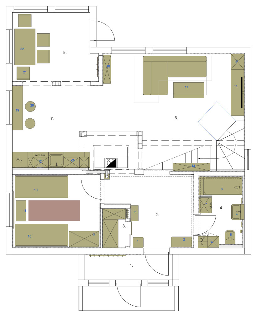 Проект интерьеров загородного дома в ЛО