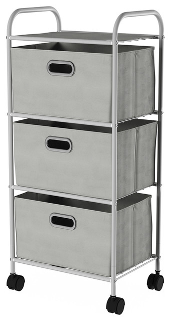Lavish Home 3 Drawer Rolling Storage Cart On Wheels Contemporary