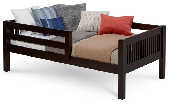 Camaflexi Twin Day Bed With Front Guard Rail Mission Headboard Craftsman Daybeds By Camaflexi