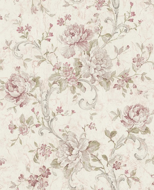 Antiqued Rose Wallpaper in Dusty Mauve MV80409 from Wallquest, 20.500 ...