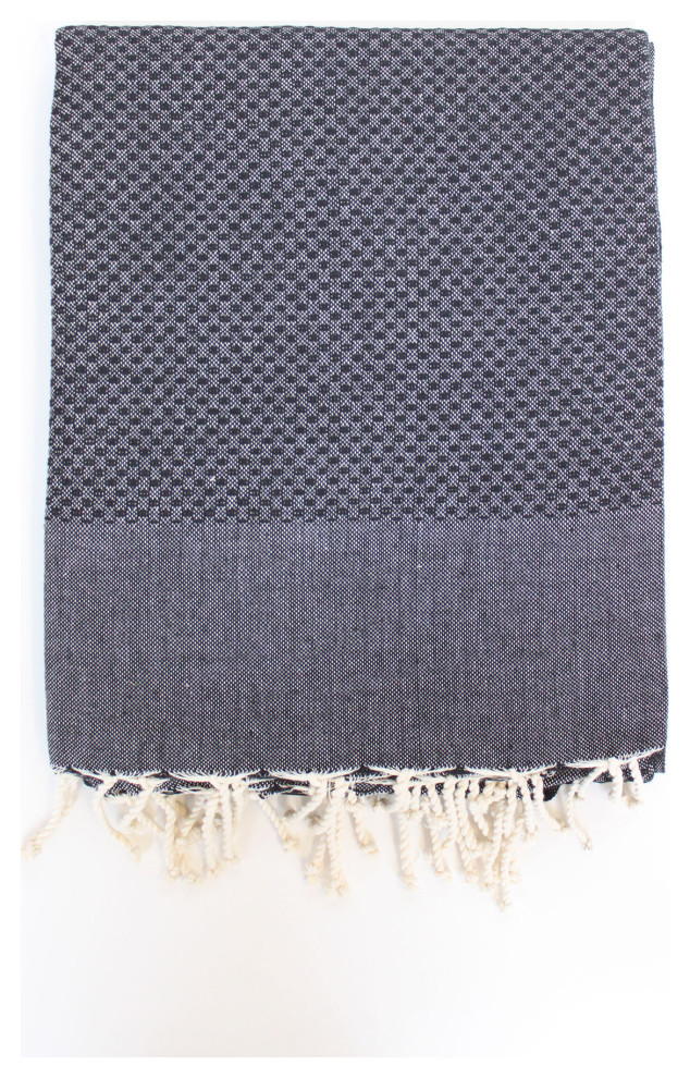 Fouta Honeycomb Solid Color, White, Black