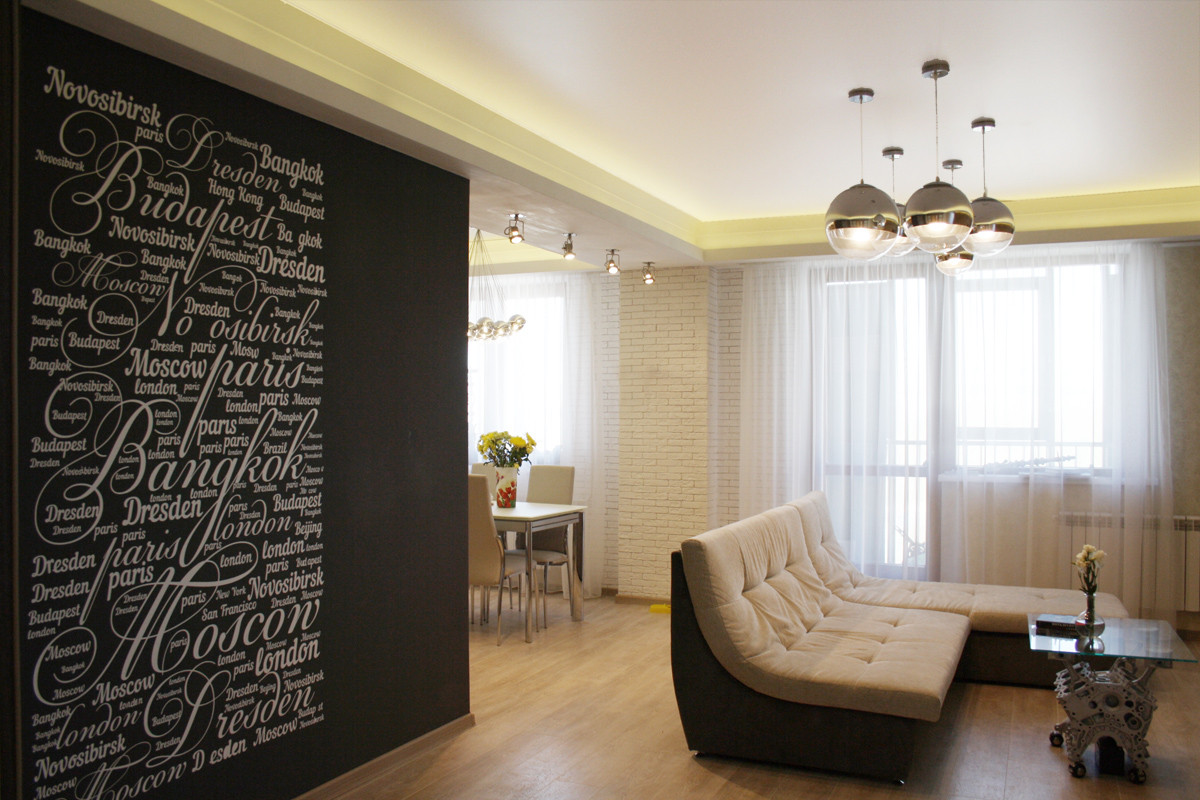 Интерьер кухни гостиной жк Европейский